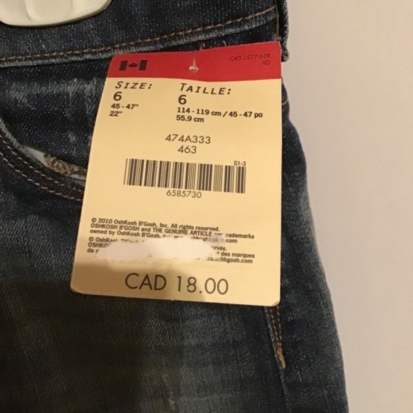 NWT Oshkosh Bgosh Girls size 6 denim skirt with shorts to make a skort - Picture 6 of 8